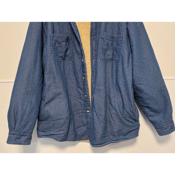 Men's Wrangler Denim‎ Sherpa Jacket Size L Blue - Picture 2 of 6